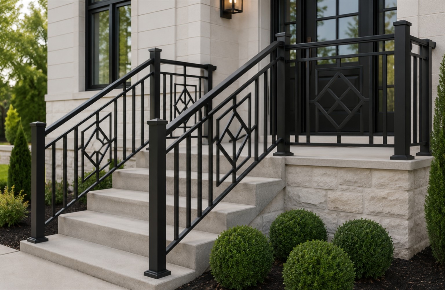 Decorative metal railing